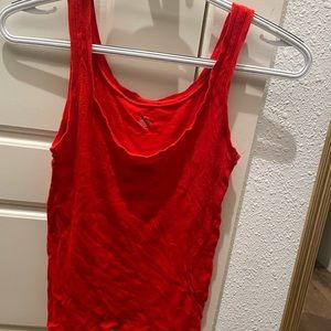 Bright red cotton tank top